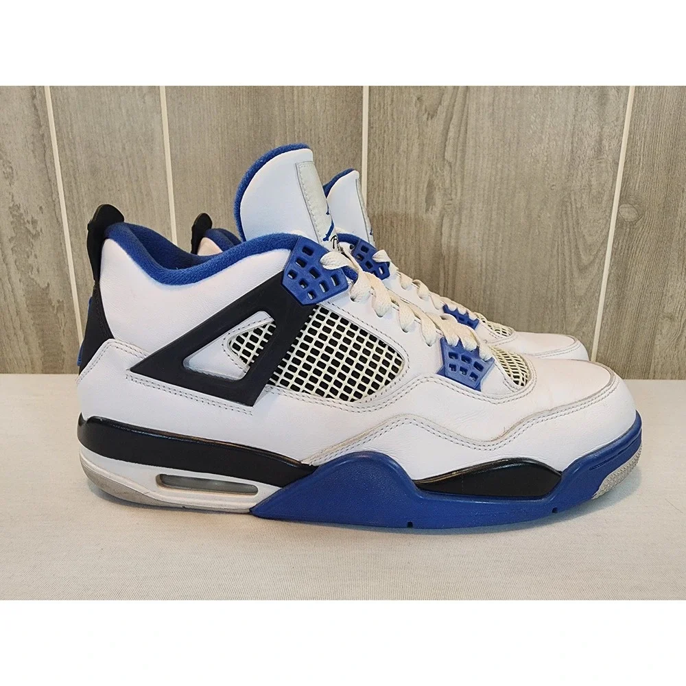 Air Jordan 4 Retro Motorsport 2017 Mens 12.5 White Game Royal Black 308497-117